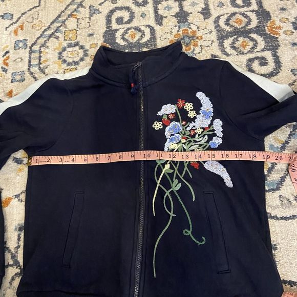 Anthropologie Navy Floral Bomber Jacket - Picture 12 of 14